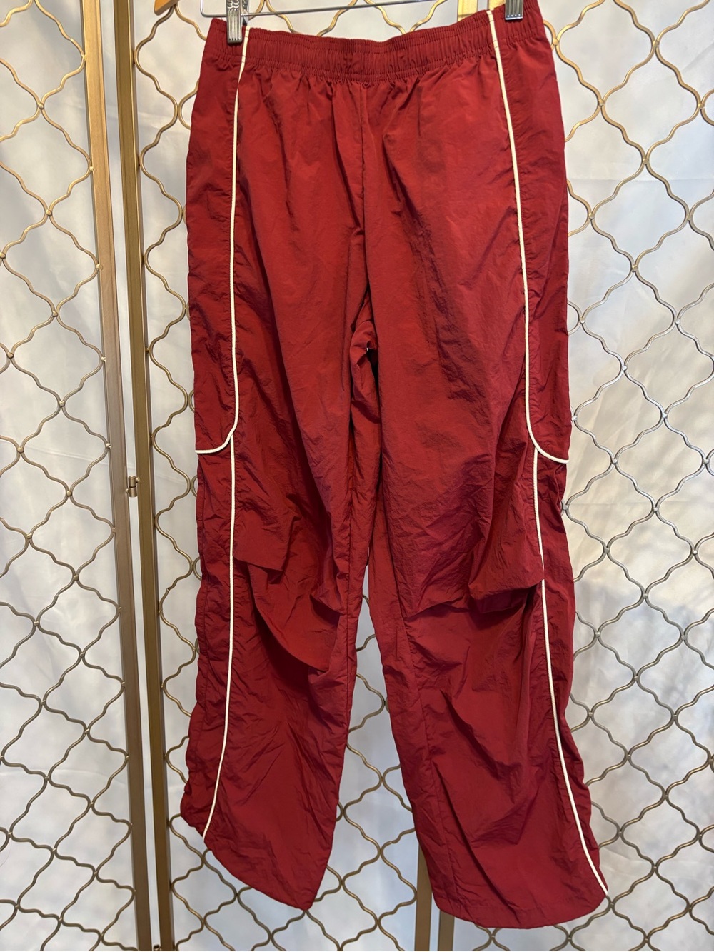 BDG Red Track Pants with White Piping in Great Condition, size Small